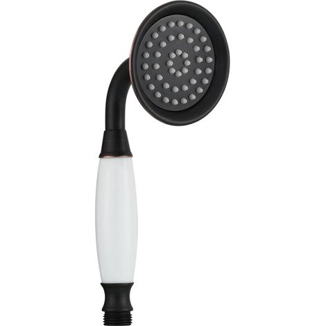 Cabezal de ducha de alta presión, ducha de mano de latón para masaje de spa, grifo mezclador de bañera retro, bronce negro (1/5)