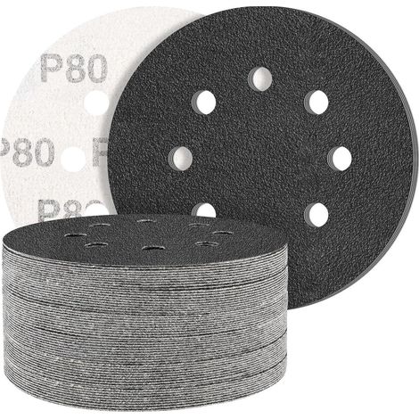 Schleifscheibe Siliciumcarbid 125mm Klett 8 Loch 50 Stück 80 Körnung (1/5)