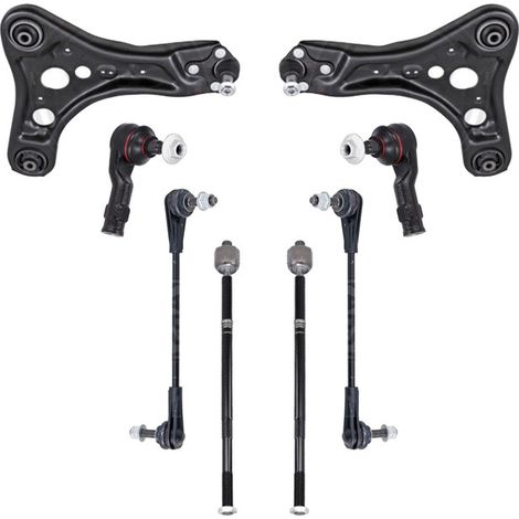 KIT BRACCIO OSCILLANTE 8 PEZZI COMPATIBILE CON SKODA ENYAQ iV Coupe (5AC) 80 / Kit Sospensione Completo OE/OEM / Bracci Oscillanti + Testine Sterzo / Sostituzione Diretta OEM
