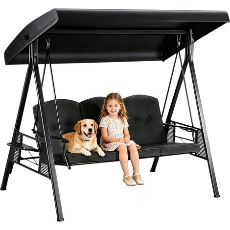 Toldo de repuesto para columpio de patio, resistente a desgarros, resistente a los rayos UV, protector, impermeable y cortavientos Funda de repuesto para columpio (1/5)