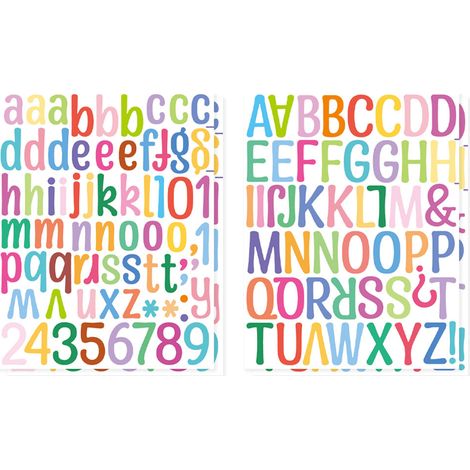 Autocollants muraux alphabet, chiffres de 5 cm, décoration pour la maison ou la salle de classe, autocollants alphabet colorés pour chambre d'enfant (1/4)