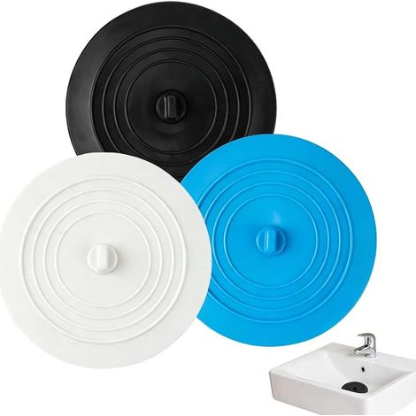 Bouchons Bouchon Bouchon Ventouse Silicone Douche Baignoire évier Bleu Blanc Noir (1/5)