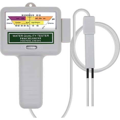 Testeur de qualité de l'eau, moniteur numérique portable, testeur de pH pour l'analyse des kits de test de chlore pour piscine (blanc) (1/3)