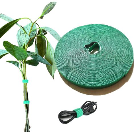Lot de 3 rouleaux de ruban adhésif pour plantes - Ruban de jardin - Ruban adhésif réutilisable en nylon, vide (1/5)