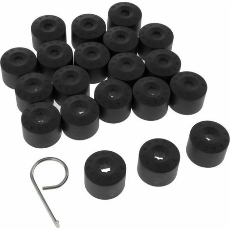20pcs pour VW Golf Cache Boulon Jantes Voiture Ecrou de Roue Bouchon Noir (1/3)