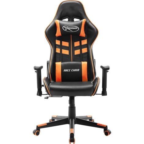 Maison Exclusive - Sedia da Gaming Nera e Arancione in Similpelle