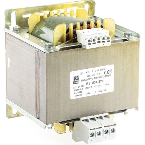 Transformateur d'isolement, Vin 230 V ac, 245 V ac, 400 V ac, 415 V ac, Vout ±55V c.a., 1kVA, sorties ( Prix pour 1 )
