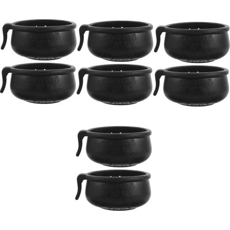 8 Ensembles Fournitures De Combat De Coqs Tasses Poulets Bol Nourriture Poulet La Nourriture pour Poissons Distributeur d'eau De Poulet Volaille Poulailler Caoutchouc Black (1/5)
