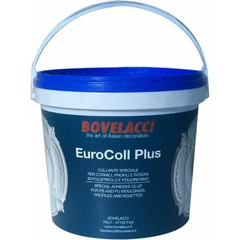 Collante per polistirolo 'BOVELACCI Eurocoll Plus' pasta bianca – BARATTOLO da 1,8 Kg.