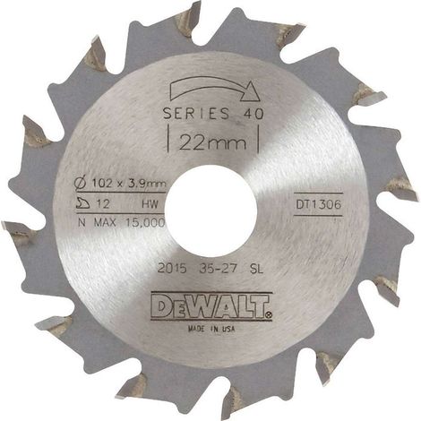DeWALT - Lama per fresatrice per laminazione, 105x22 mm, 12 denti DT1306