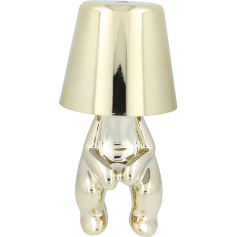 Tischlampe in Gold Nachttisch LED-Beleuchtung sitzender Mann 2700–6500 K (1/5)
