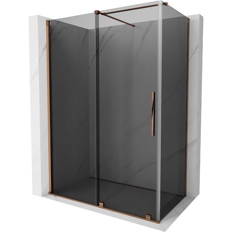 Mexen Velar box doccia scorrevole 160 x 85 cm, grafite, oro rosa - 871-160-085-41-60 (1/5)