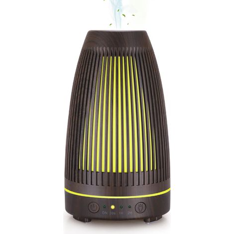 ZOLGINAH Diffuseurs d'Huiles Essentielles Electrique,Ultrasonique Humidificateur Diffuseur Aromathérapie Electrique 14 Couleurs Lumières LED pour la Maison, Yoga, Bureau, Spa, Chambre - Bois Foncé (1/5)