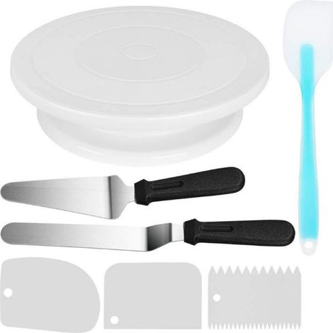 1 Ensemble plateau tournant, accessoires pâtisserie, spatule silicone, outils décoration gâteau, usage domestique (1/5)