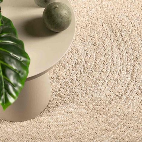 Tapis beige ZIZUR, 60x110 cm, texture jute, convient à une utilisation intérieure et extérieure. (1/5)