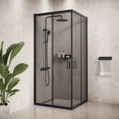 Cabine de Douche Dakota - 80 x 80 x 190 cm - Badplaats - Noir - (1/5)