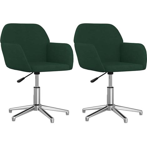 Maison Exclusive - Sedie da Pranzo Girevoli 2 pz Verde Scuro in Tessuto (1/5)