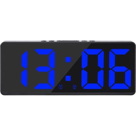 Gran reloj mural digital inteligente Control por aplicación Hora/Fecha/&Sonido Activación y función de cuenta regresiva Brillo y volumen continuos Alarma con función de repetición - Carcasa negra Luz  (1/5)