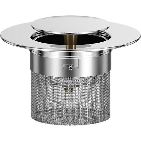 Filtro per lavello in acciaio inox 304 con filtro a pressione e cestello di scarico con anima in rame fine (1/5)