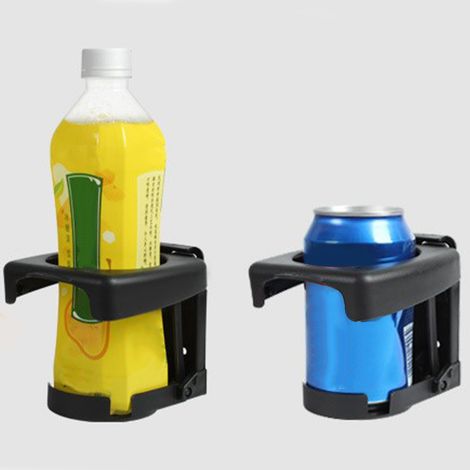 Porte-gobelet voiture pliable noir, support boisson pratique universel, fixations réglables pour habitacle auto (1/5)
