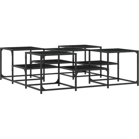 Maison Exclusive - Couchtisch Schwarz 121x121x40 cm Holzwerkstoff