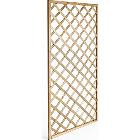 Traliccio In Legno Di Pino Impregnato Per Giardino Balcone E Terrazza Supporto Decorazione Per Piante Rampicanti Privacy Outdoor 90 x 180 Cm Legno Naturale (1/5)