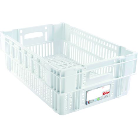 Caisse Ajourée Empilable Emboitable 600 x 400 x 197 mm HACCP - 37 L - Gilac