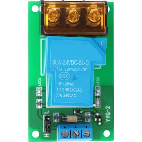 Module de relais à un canal, module de relais d'isolement à optocoupleur à déclenchement unidirectionnel haute puissance 30A YYG-2(DC24V) (1/5)