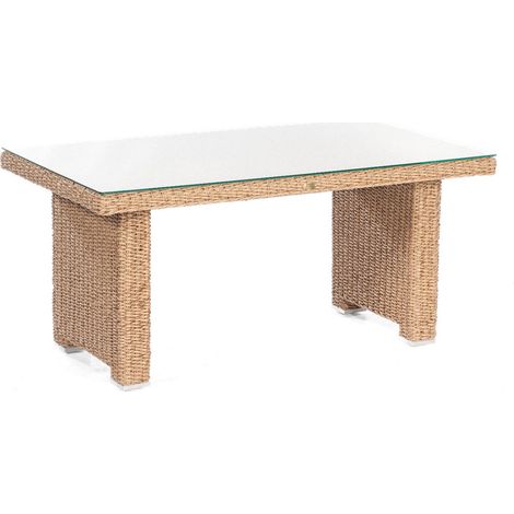 Dining-Tisch Residence 140x80x65 cm Alu/ PE-Kunststoffgeflecht Hyazinthoptik Sonn