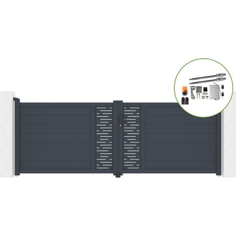 Drehtor 3,5 m ARLBERG H.120 cm Aluminium + TANKER B250 Motorisierung (1/5)