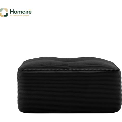 Pouf modulable en velours côtelé noir avec accoudoirs 92 x 73 x 40 cm HOMAIRE (1/5)
