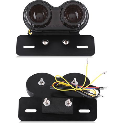 Phare arrière LED moto avec clignotant et feu stop pour café racer personnalisé - Lumière rouge (1/5)