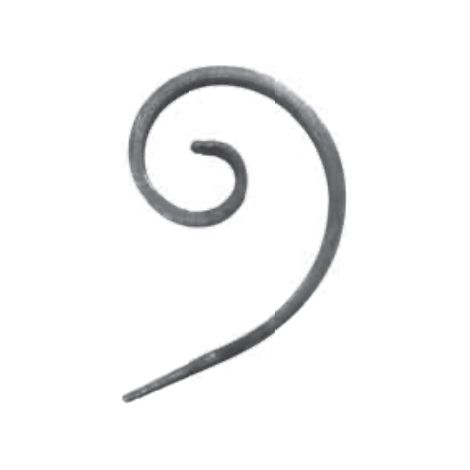 Riccio a spina di pesce - Altezza 100mm Larghezza 65mm Piatto 16x6mm - Ferro battuto - Saldatura