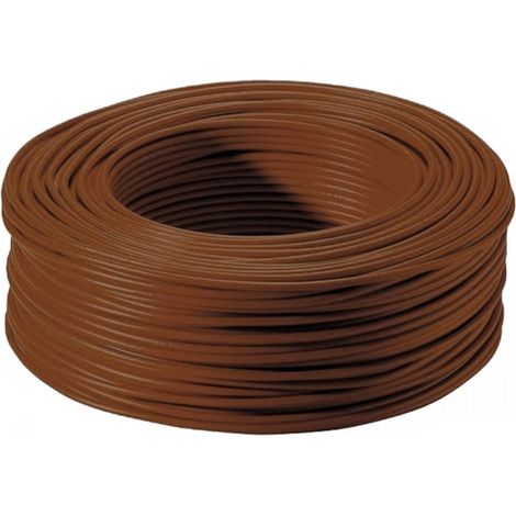 Arcanaute – Fil électrique rigide HO7VU 1.5 mm² marron – Isolation PVC – Pour chantiers humides – Vendu au mètre