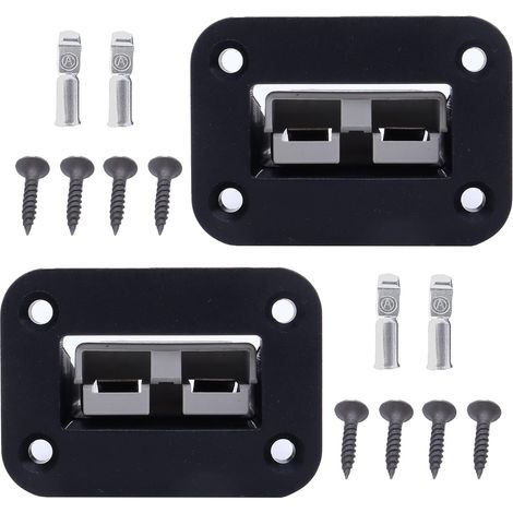 2 pièces 50 A prise encastrée Anderson prise de charge, jeu de prises support de montage panneau couverture pour caravane bateau camion chariot élévateur noir