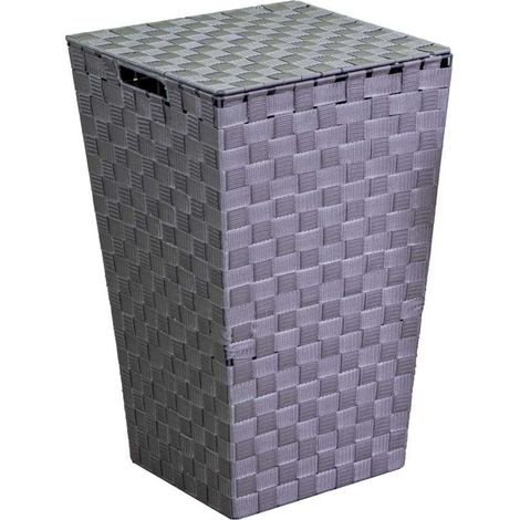 Cesta cuadrada forrada de poliéster gris cm33x33h53 (1/5)