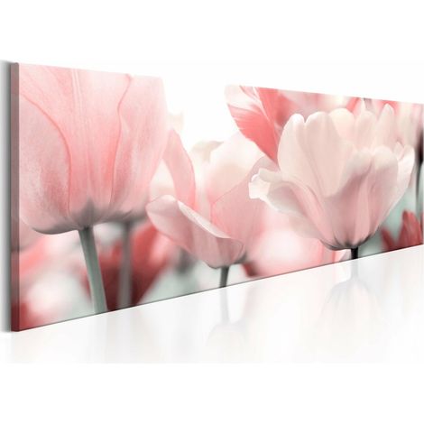 Tableau tulipes roses - 150 x 50 cm (1/4)