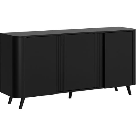 Aparador Modus, Negro, 76x151cm, Número de puertas: 039cm, Aglomerado laminado, MDF (1/5)