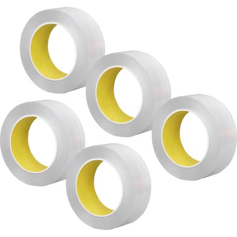 5 rouleaux de ruban adhésif double face transparent de 5 m pour murs, tapis, photos et décorations. (1/5)