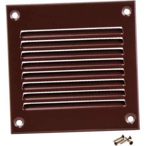 1 - Grille D'Aération - Registre De Ventilation - En Acier Galvanisé Avec Moustiquaire - Pour Mur Et Plafond - Marron - 10x10cm (1/5)