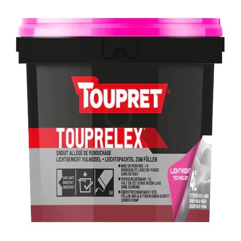 Enduit de rebouchage allégé Touprelex Conditionnement: 4L