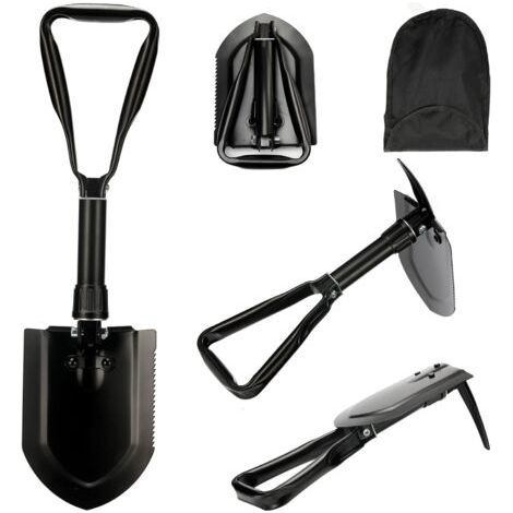 58cm Folding Shovel, Snow Shovel, 50Extra Stable Multifunction Shovel High Strength Carbon Steel Combination Folding Camping Shovel for Outdoor Hiking Car Driving (1/5)