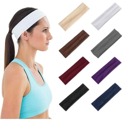 Bandeaux de sport - Non spécifié - Lot de 8 - Coton respirant - Antidérapant - Taille unique (1/4)