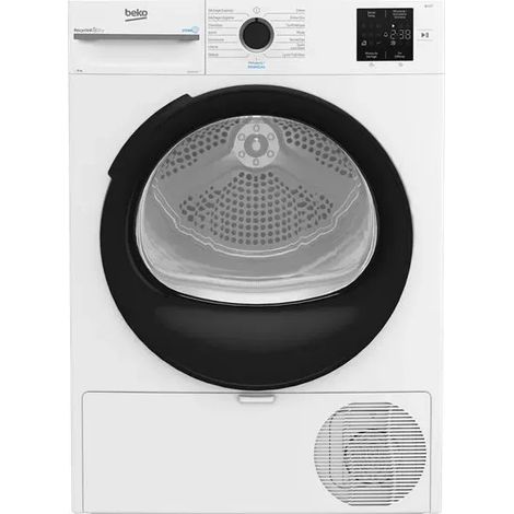 Beko – Sèche-linge pompe à chaleur 8 kg – 15 programmes dont cycle coton éco – Technologie SteamCure pour réduire les plis – Dimensions 84,6 x 59,8 x 54,5 cm
