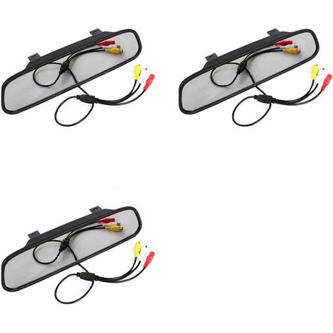 3 unidades de pantallas LCD HD de 4,3 pulgadas para espejos retrovisores de coche, pantallas DVD, accesorios para cámara de marcha atrás (1/5)