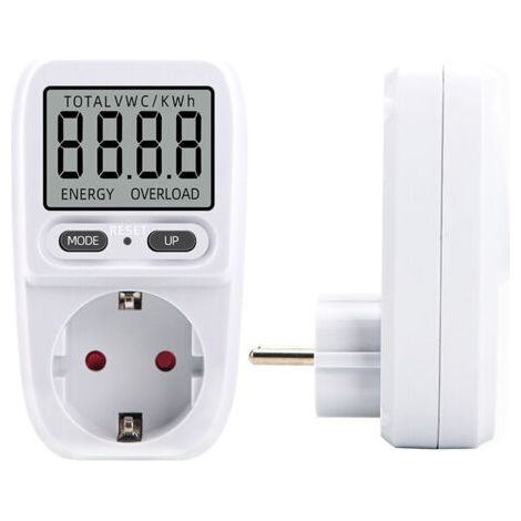 Wattmètre 230 V/16 A,Wattmètre prise compteur d'énergie,consommation d'énergie mètre Contrôleur de Consommation Electrique avec l'écran d'affichage à cristaux liquides,puissance maximum 3680W（1 pièces (1/5)