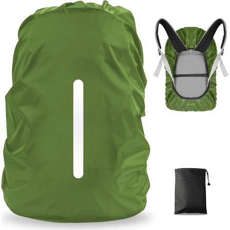 Housse imperméable réfléchissante pour sac à dos, anti-poussière et antivol, idéale vélo, randonnée, camping, voyage. (1/5)
