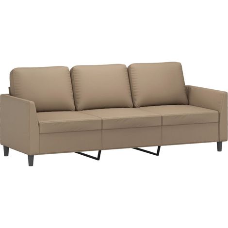 Canapé à 3 places,Sofa pour Salon,Banquette Cappuccino 180 cm Similicuir CFW774300 (1/5)