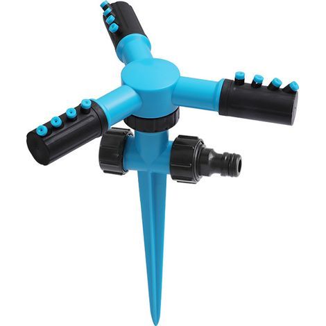 Plastic Garden Sprinkler, 360° Automatic Lawn Sprinkler, Durable 3-Arm Water Sprayer for Garden (1/5)