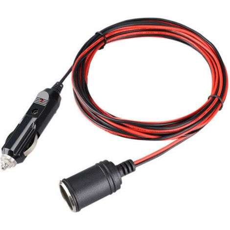 Câble D’Extension pour Allume Cigare,3.7M 12V-24V DC,20AWG Prise Câble d'Extension pour Allume Cigare étanche avec Fusible 15A pour Moto Bateau Réfrigérateur électriques Voiture (1/3)
